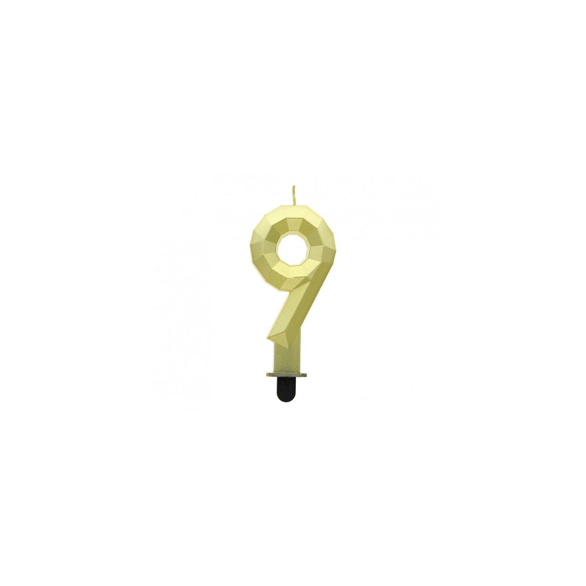 Świeczka urodzinowa cyferka 9 - Diament, metalik złoty, 7.6 cm Godan (PF-SDZ9)