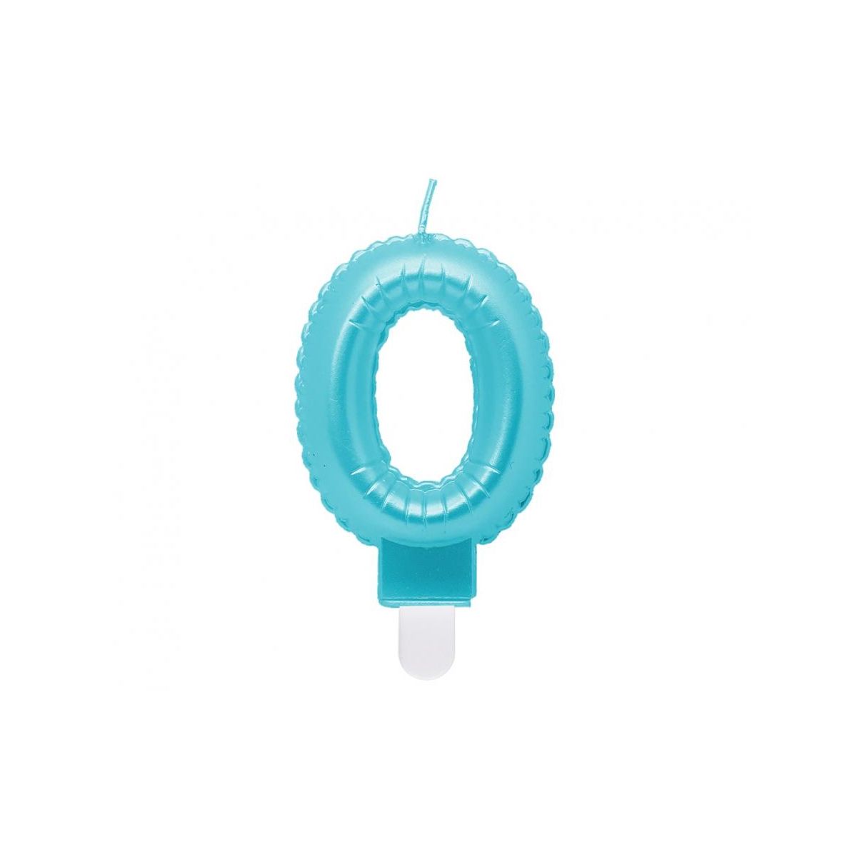 Świeczka urodzinowa cyferka 0, perłowa jasnoniebieska, 7 cm Godan (SF-PJN0)