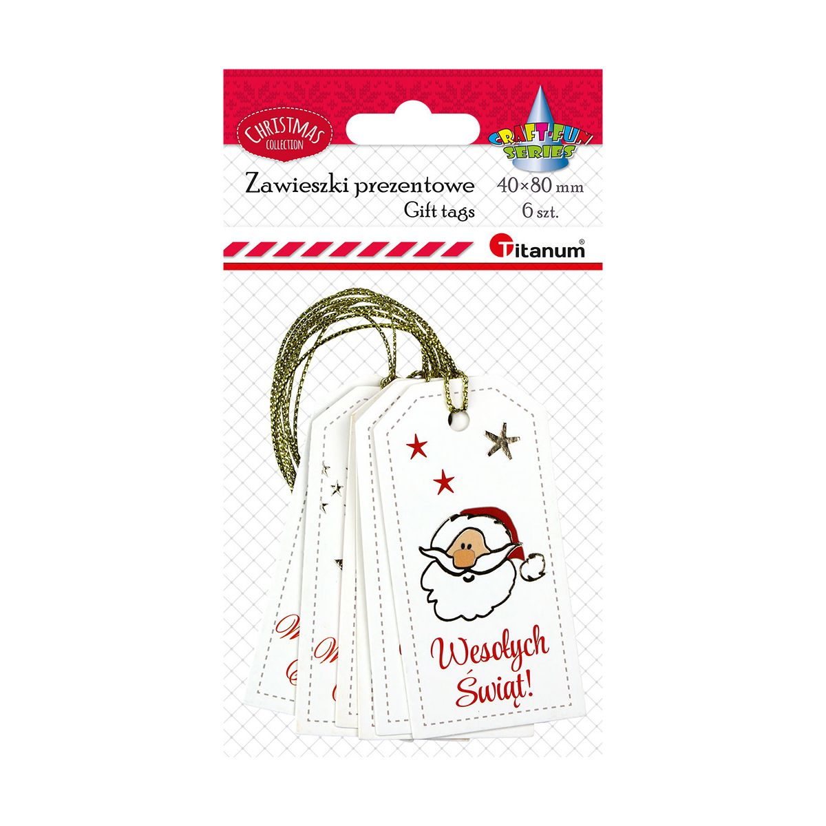 Bileciki do prezentów Craft-Fun Series „Wesołych Świąt” Titanum (24ESD015)