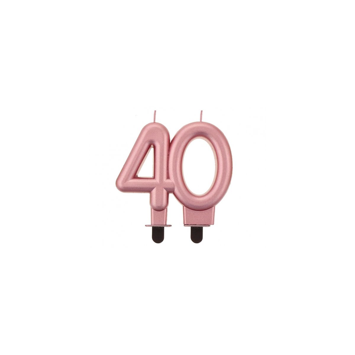 Świeczka urodzinowa nr 40 metalik różowo-złota 8cm Godan (PF-SCRZ40)