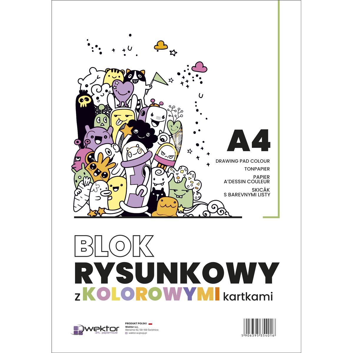 Blok rysunkowy Wektor kolor A4 mix 80g 20k