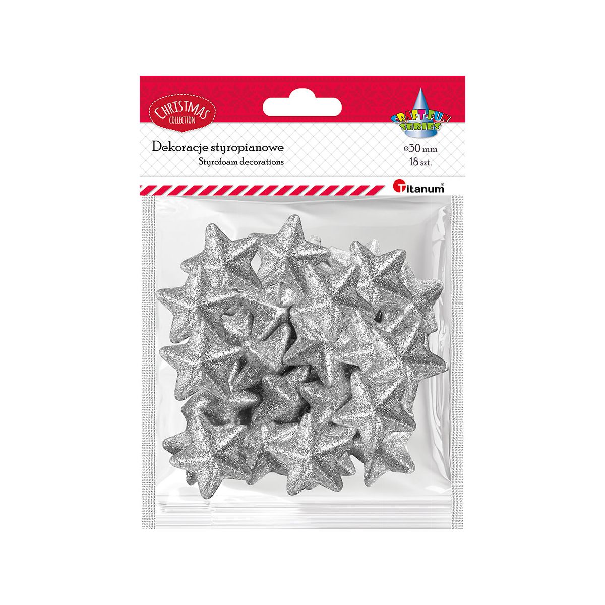 Ozdoba styropianowa Craft-Fun Series gwiazdki Titanum (23YX0326-2(SILVER))