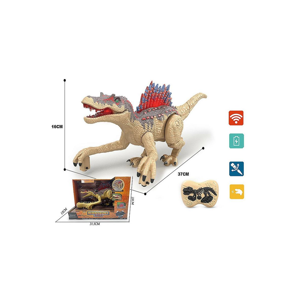 Figurka dinozaur na radio, światło, dźwięk Adar (570627)