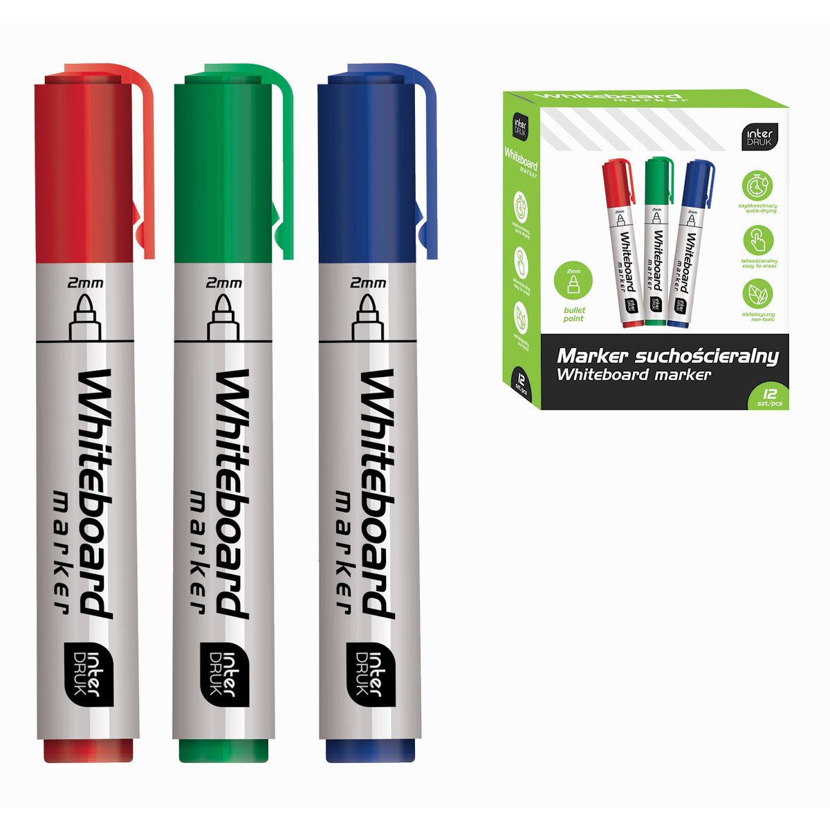 Marker suchościeralny mix okrągła końcówka Interdruk (IMARTAB)