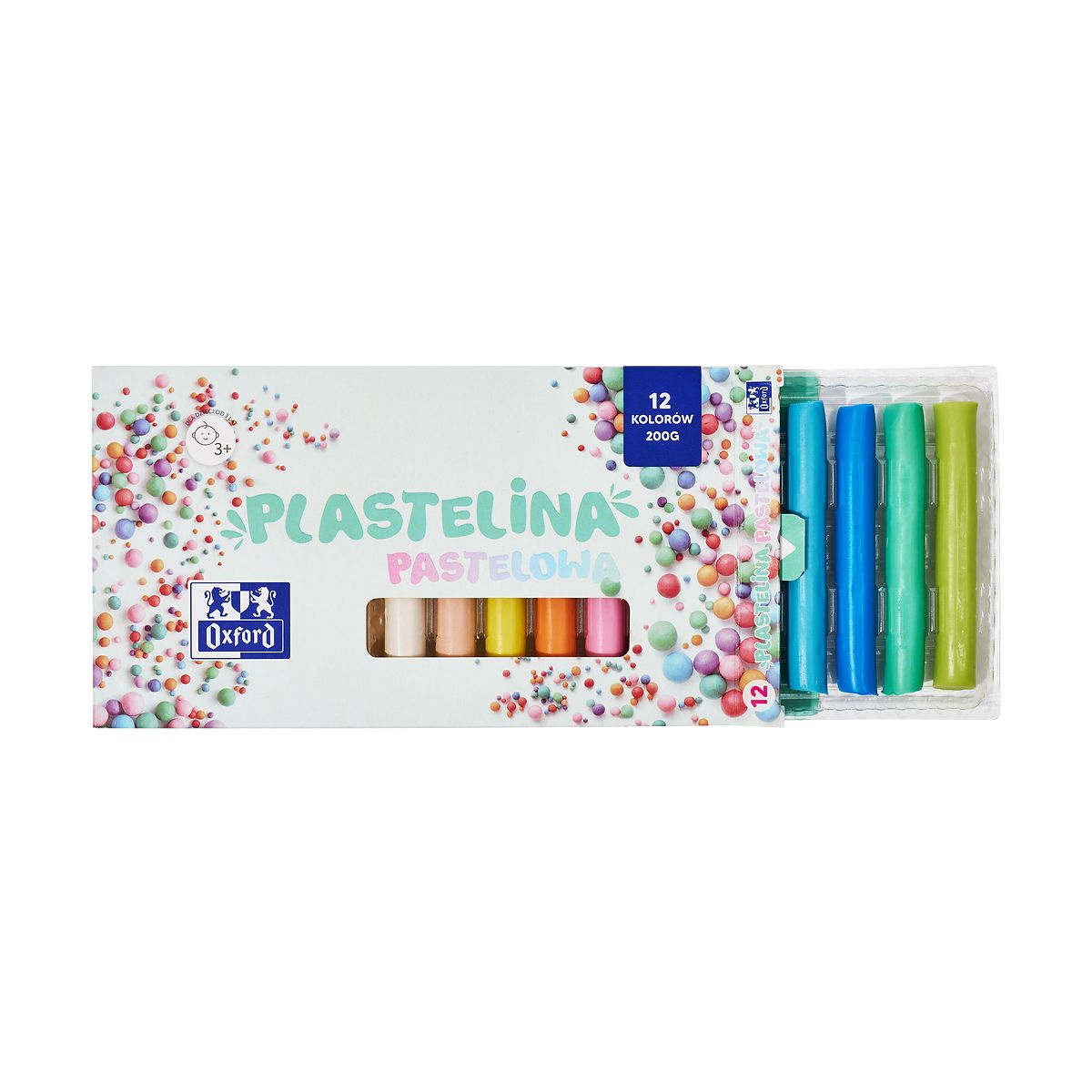 Plastelina Oxford 12 kol. pastelowa mix 200g (400178108)