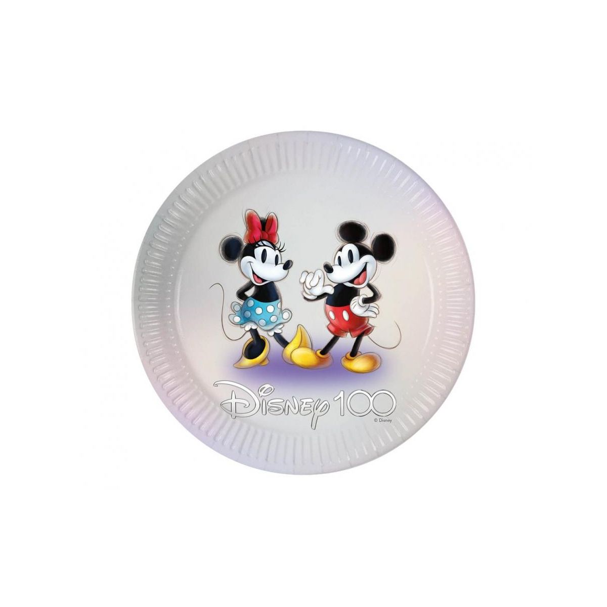 Talerz jednorazowy Godan Disney 100 - Mickey & Minnie śr. 230mm 8 szt (85671)