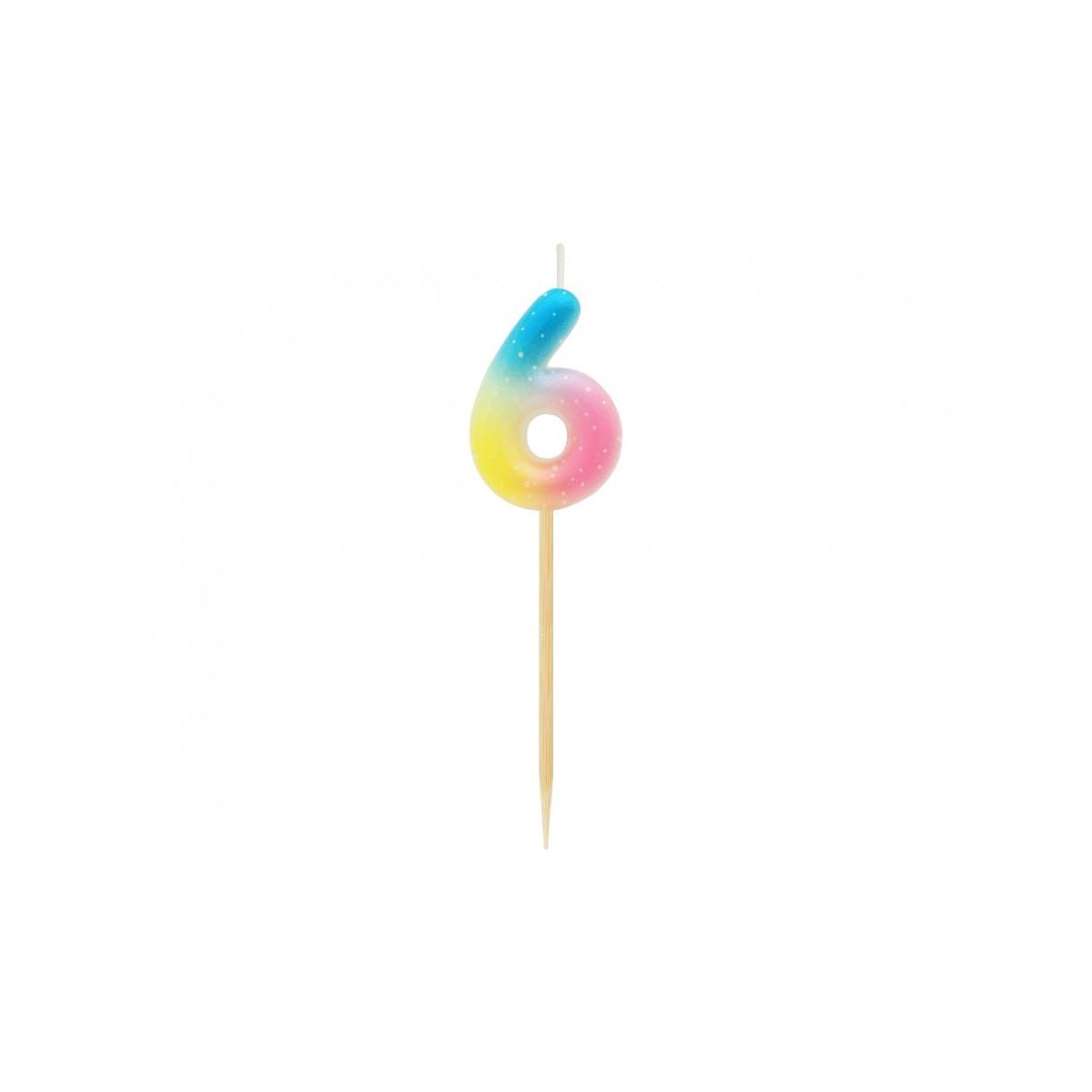 Świeczka urodzinowa piker cyferka 6, ombre, pastelowa Godan (SF-POP6)