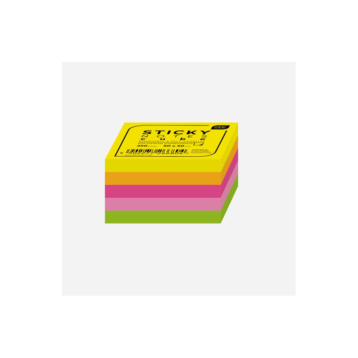Notes samoprzylepny Interdruk mix fluo 250k [mm:] 50x50 (IKARSAM250)