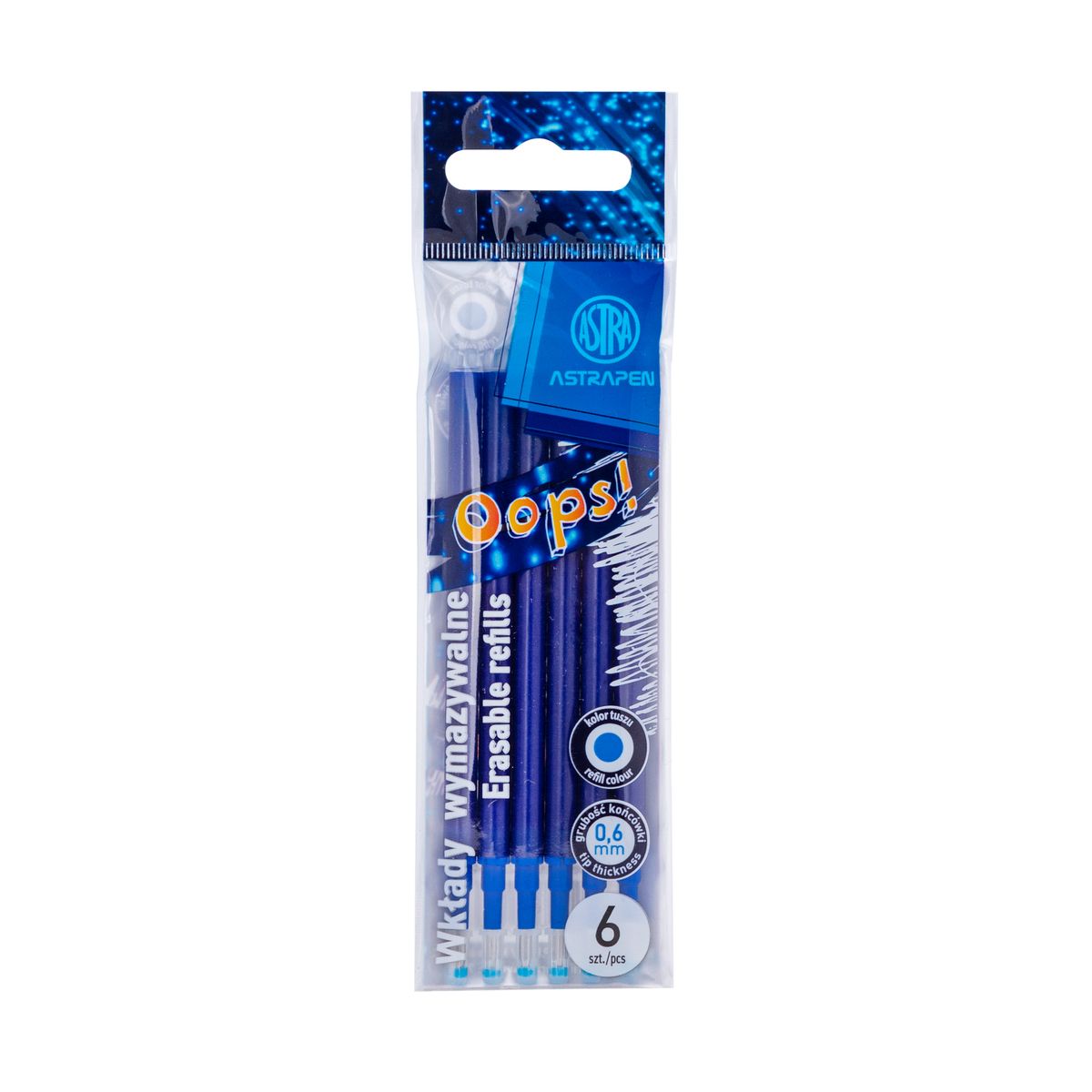 Wkład do długopisu wymazywalny Astrapen OOPS! niebieski 0,6mm