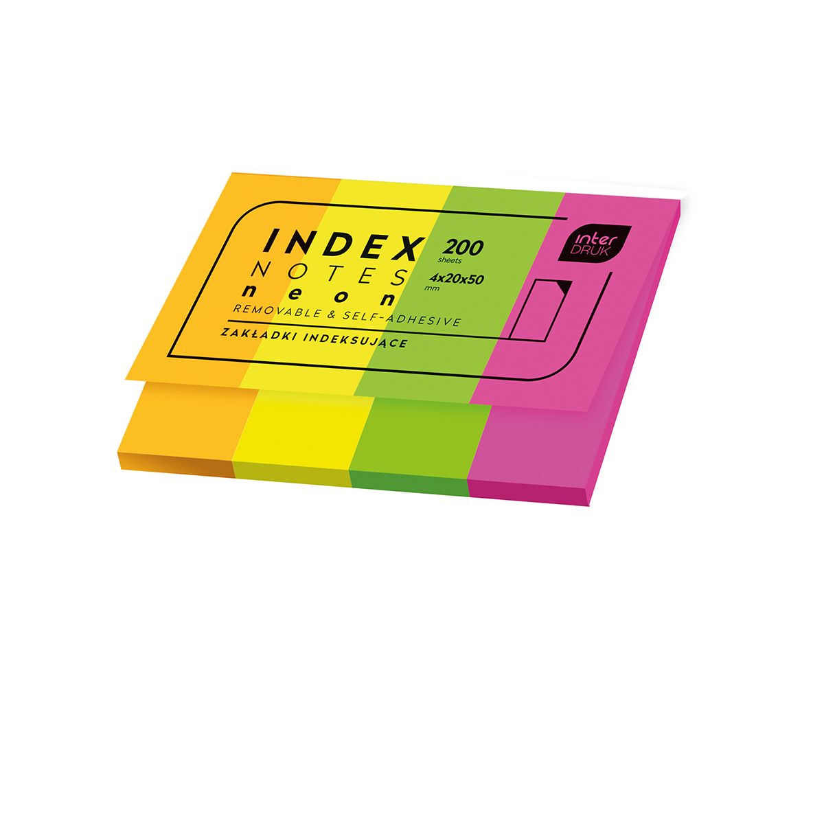 Zakładki indeksujące Interdruk 200k [mm:] 20x50 (IZAKIND200N)