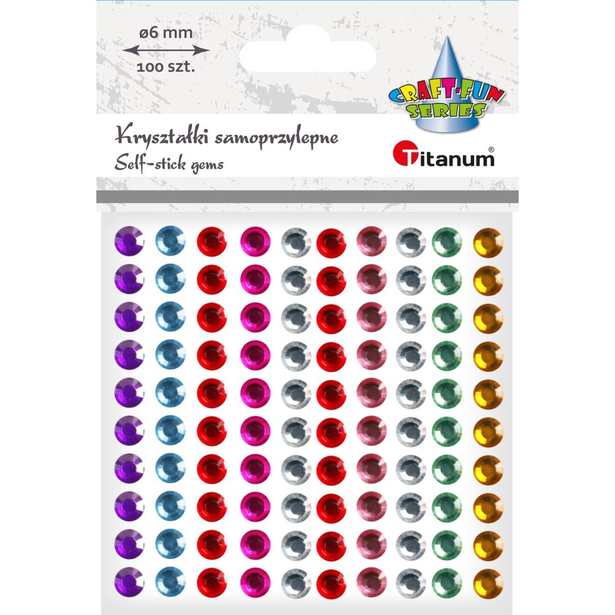 Kryształki Craft-Fun Series samoprzylepne 100 szt mix Titanum (EB882)