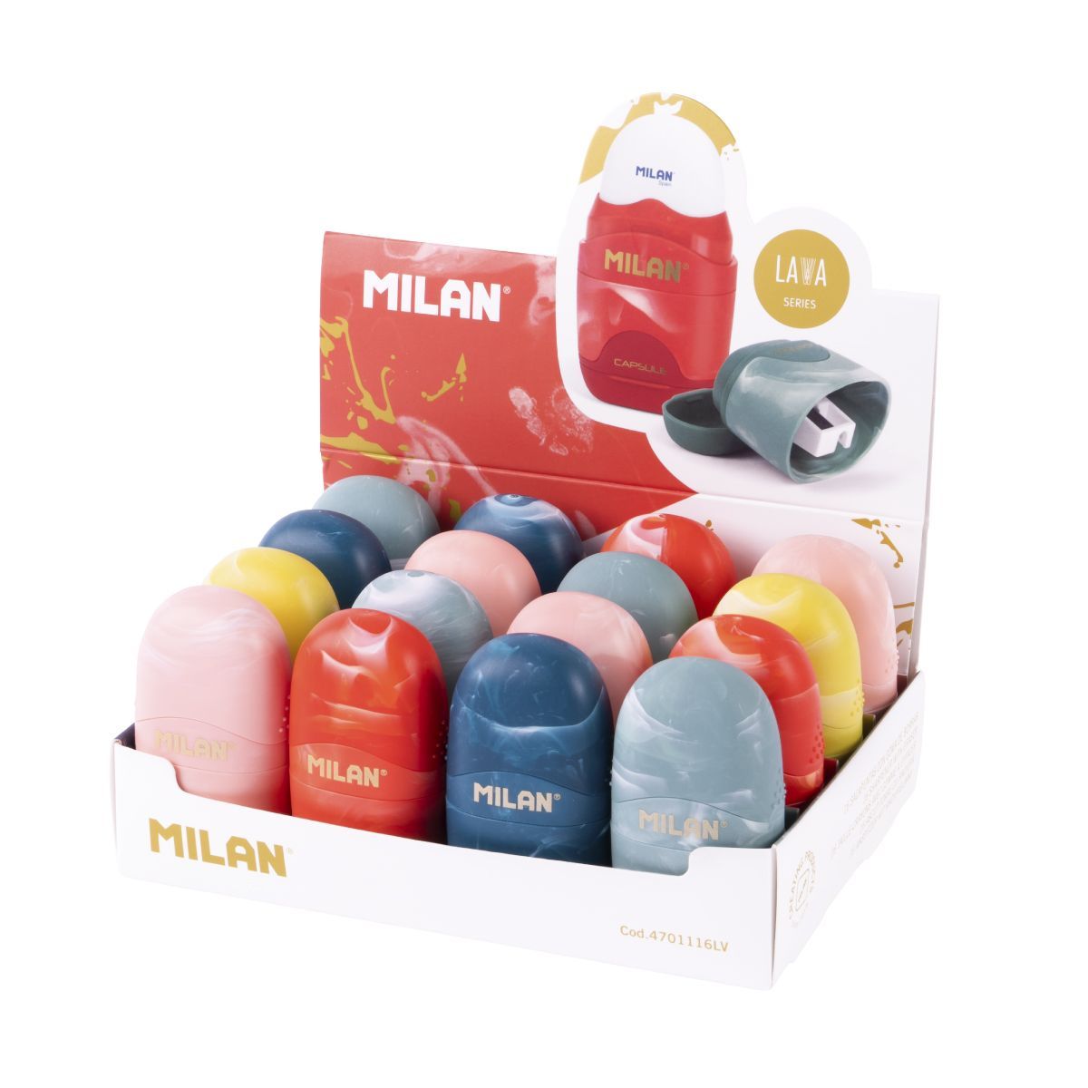 Temperówko-gumka Capsule Lava Milan (4701116LV)