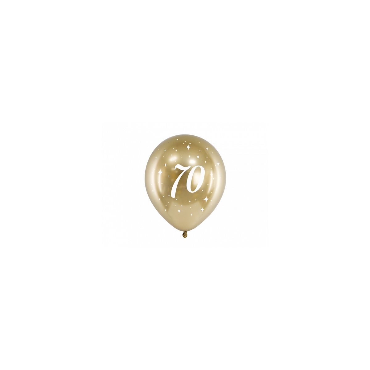 Balon gumowy Partydeco Glossy 70 urodziny złoty 300mm (CHB14-1-70-019-6)