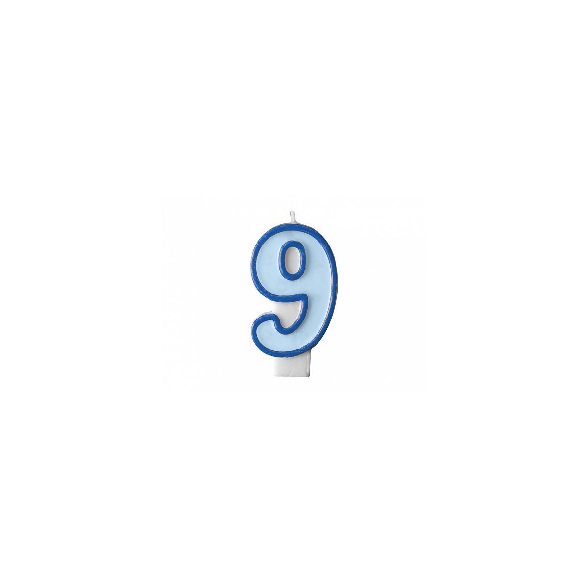 Świeczka urodzinowa Cyferka 9 w kolorze niebieskim 7 centymetrów Partydeco (SCU1-9-001)