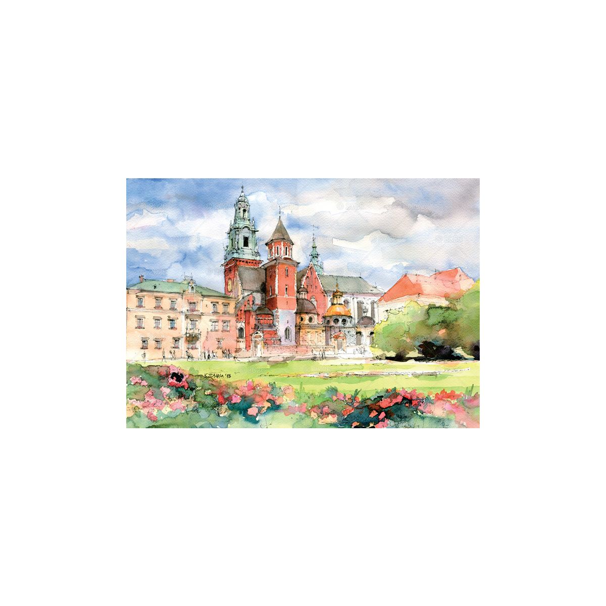 Kalendarz ścienny (401000) k:2915-377 miasta w awkareli rodzinny 2026 280mm x 400mm Lucrum (WL05)