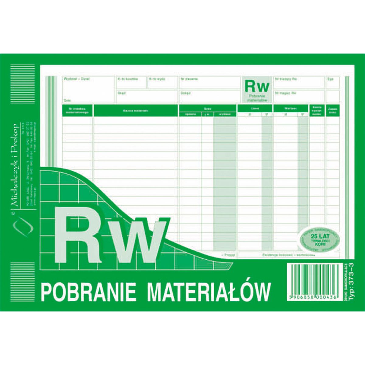 Druk samokopiujący Pobranie materiału (wielokopia) A5 A5 80k. Michalczyk i Prokop (373-3)