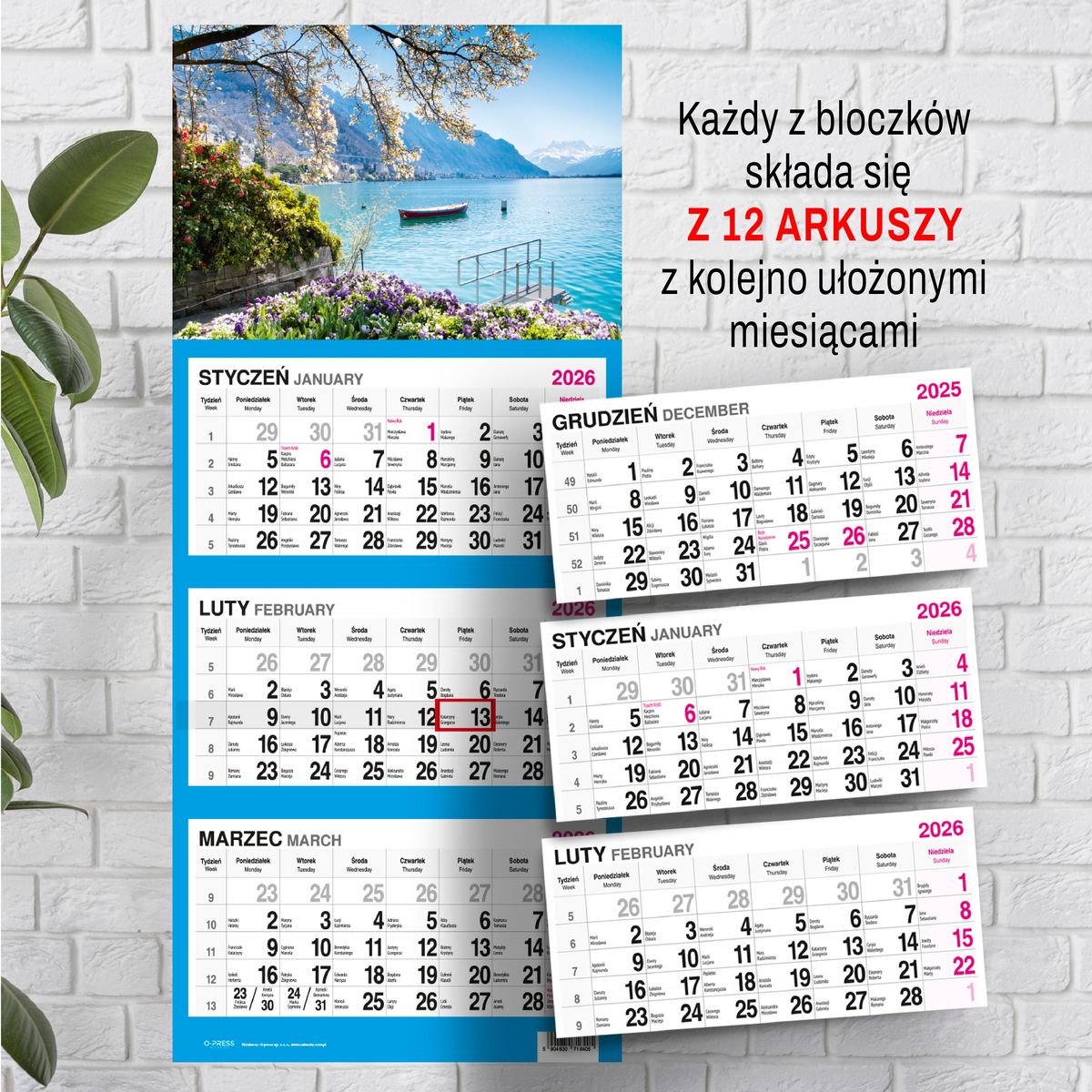 Kalendarz ścienny WIDOK 310mm x 790mm Press