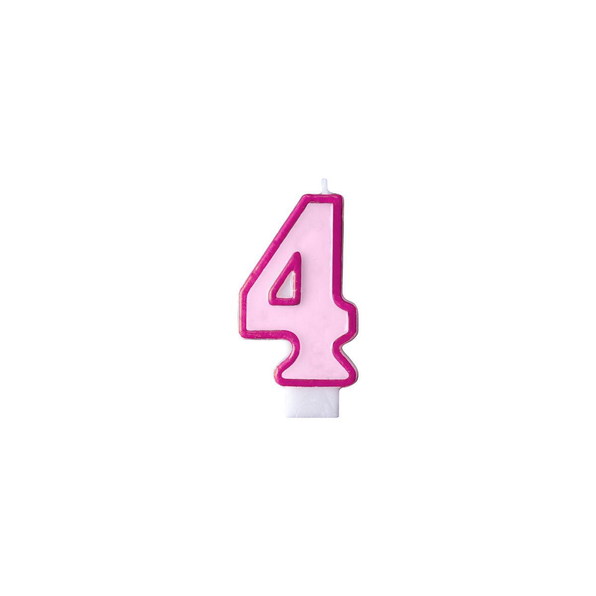 Świeczka urodzinowa Cyferka 4 w kolorze różowym 7 centymetrów Partydeco (SCU1-4-006)