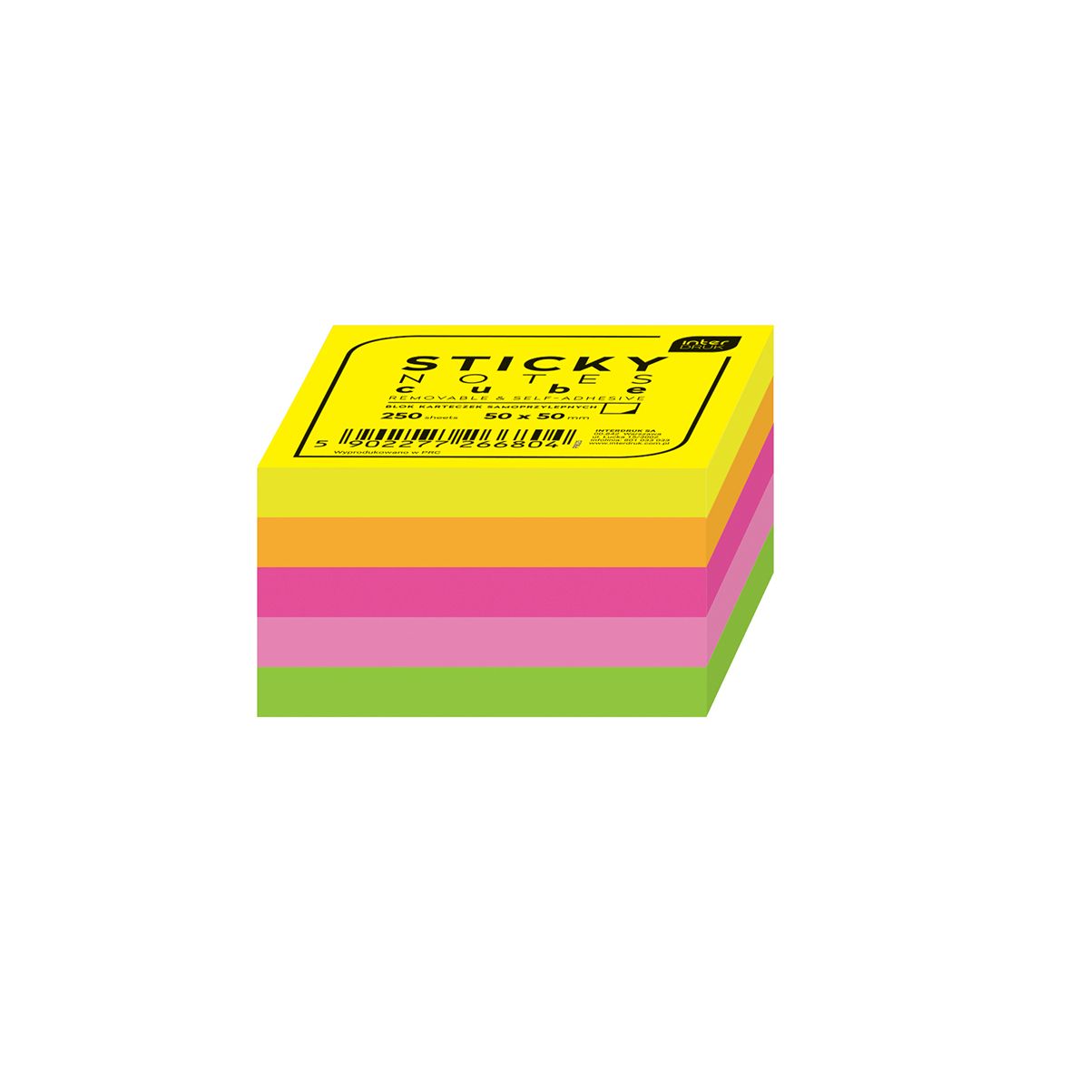 Notes samoprzylepny Interdruk mix fluo 250k [mm:] 50x50 (IKARSAM250)