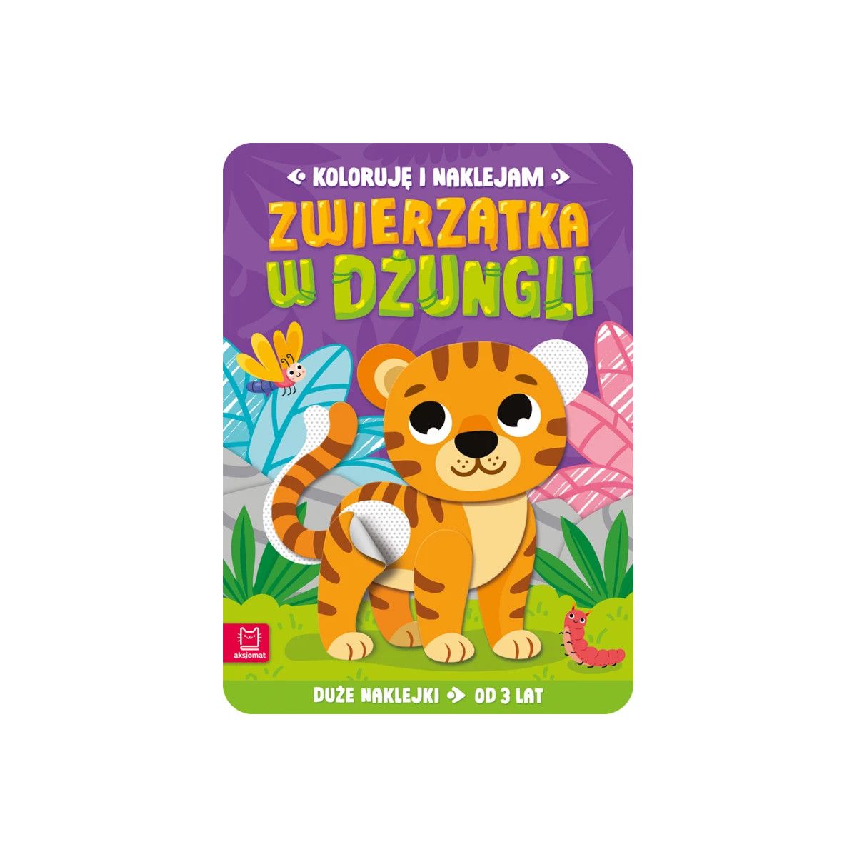Książka dla dzieci Aksjomat Koloruję i naklejam. Zwierzątka w dżungli. Duże naklejki od 3 lat