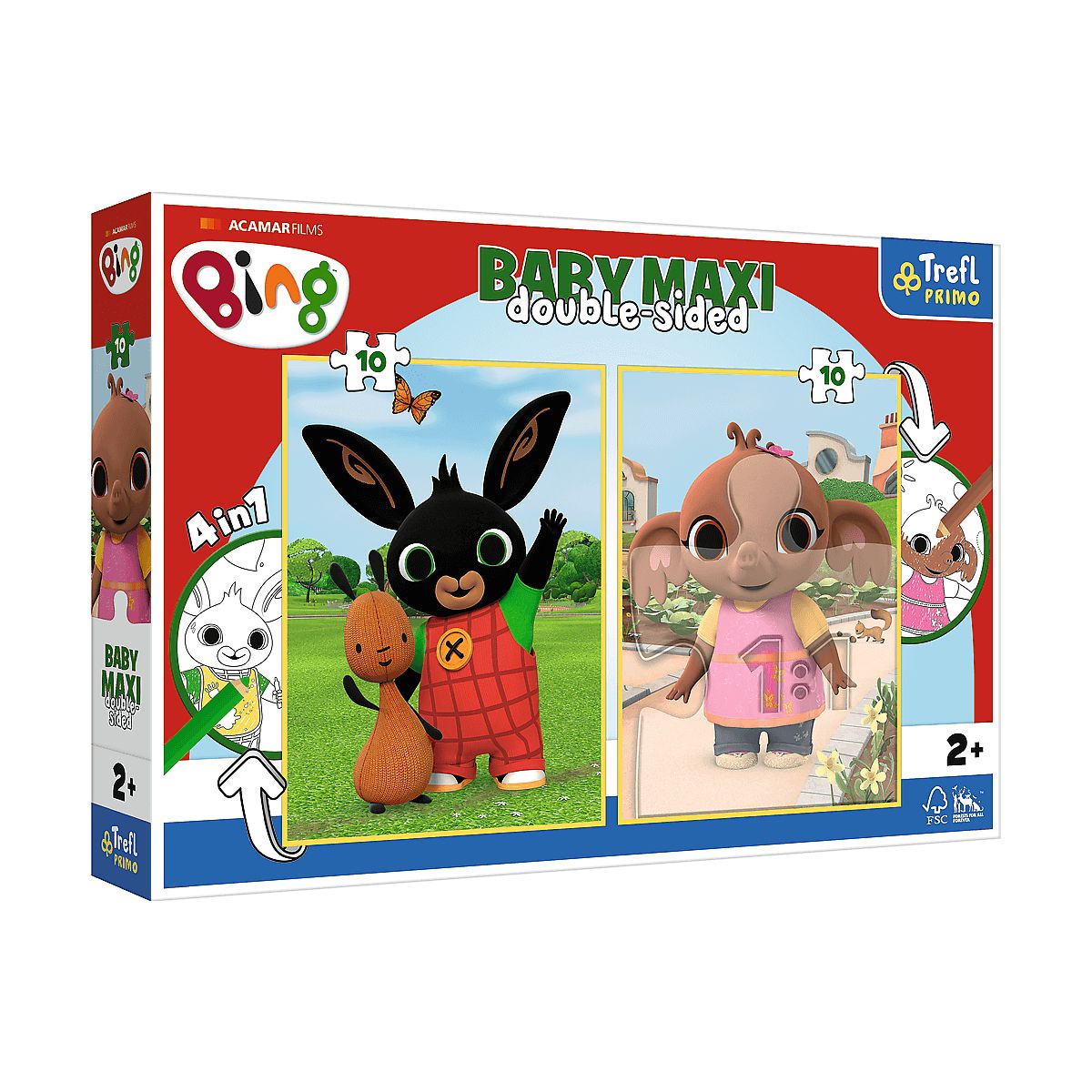 Puzzle Trefl świnka Peppa Baby MAXI 2x10 Królik Bingy 20 el. (43002)