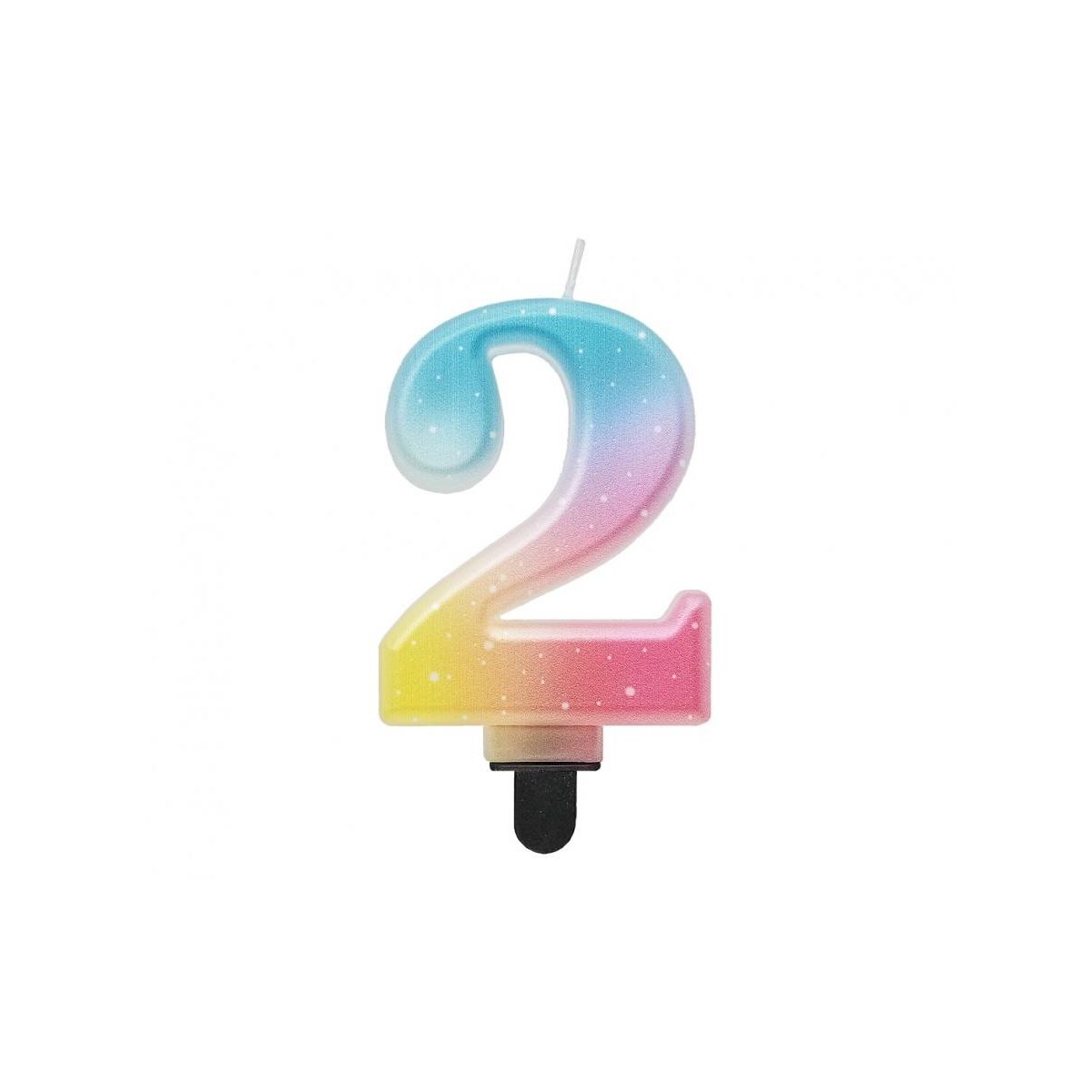 Świeczka urodzinowa cyferka 2, ombre, pastelowa, 8 cm Godan (SF-OPA2)