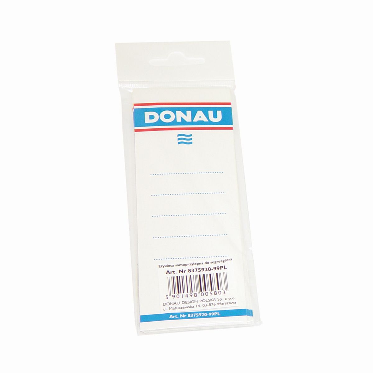 Etykiety opisowe do segregatora [mm:] 540x153 Donau (8375920-09PL)