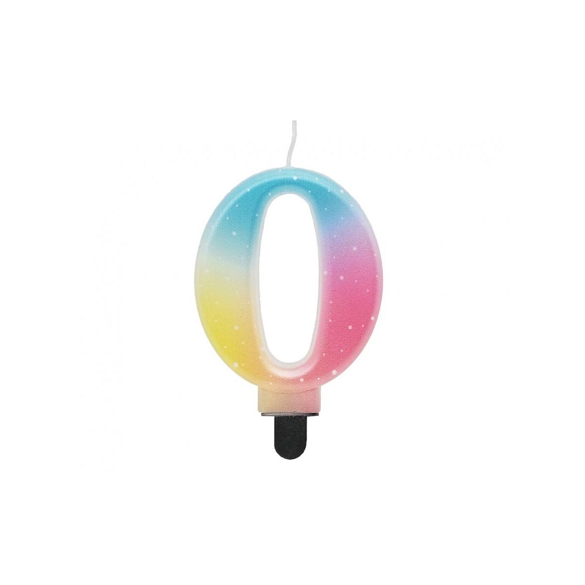 Świeczka urodzinowa cyferka 0, ombre, pastelowa, 8 cm Godan (SF-OPA0)