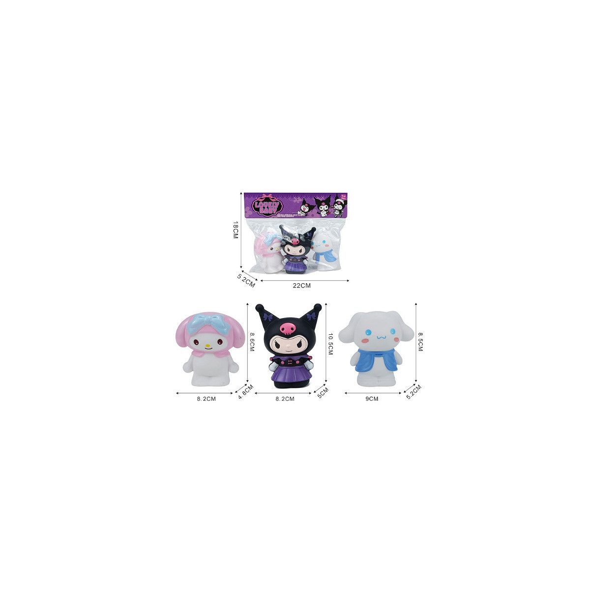 Figurka piszczki zwierzaki 3 szt. Bigtoys (BPI7089)
