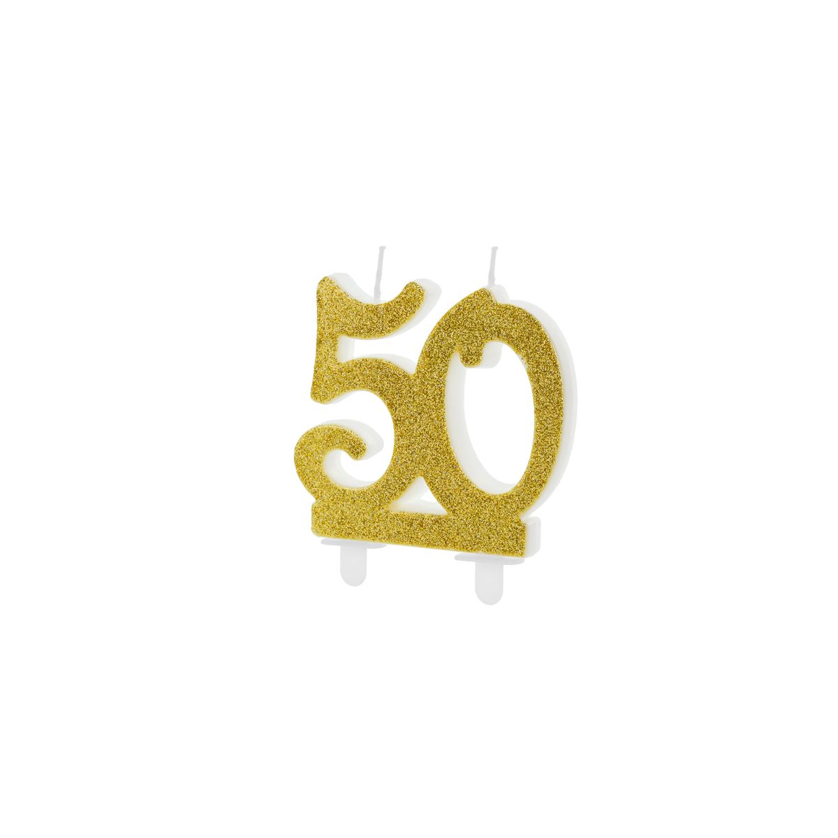 Świeczka urodzinowa liczba 50, złoty 7.5cm Partydeco (SCU5-50-019)