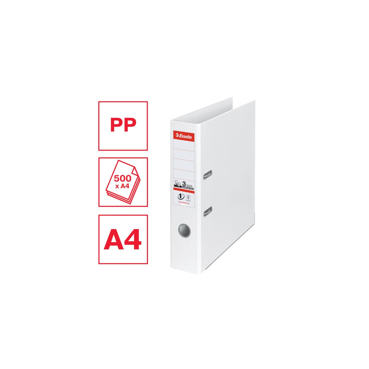 Segregator dźwigniowy Esselte A4 75mm biały (811300)