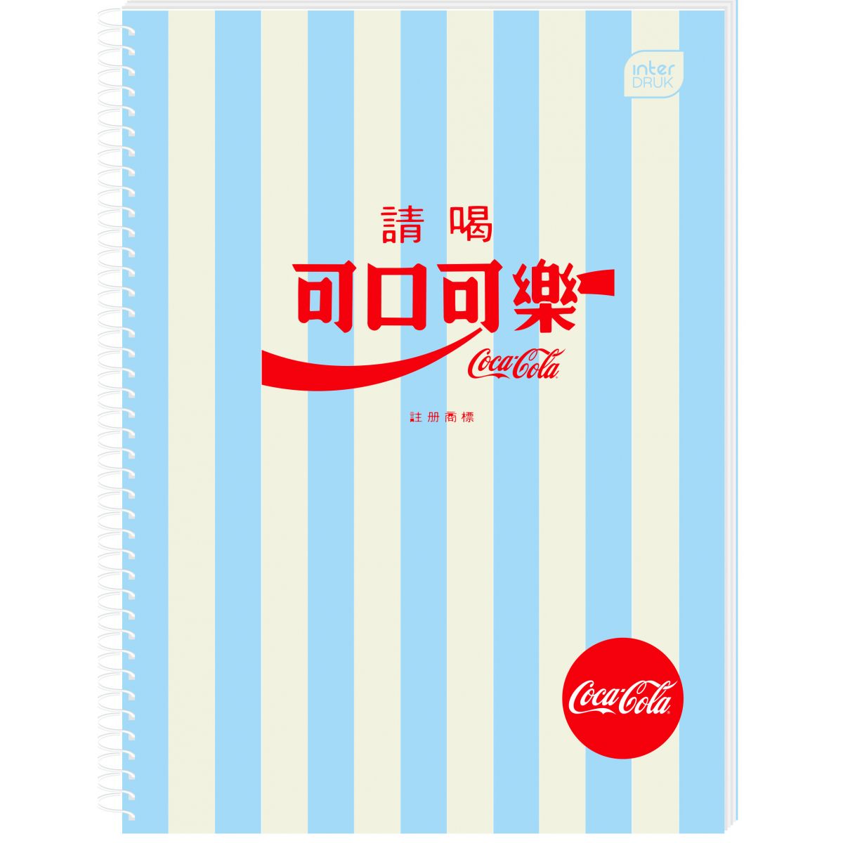 Kołozeszyt (kołonotatnik) COCA COLA SOFT TOUCH A5 100k. 70g krata Interdruk
