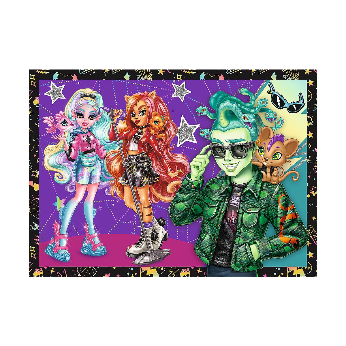 Puzzle Trefl Planeta Milo Elekryzujący dzień Monster High 4w1 el. (34655)