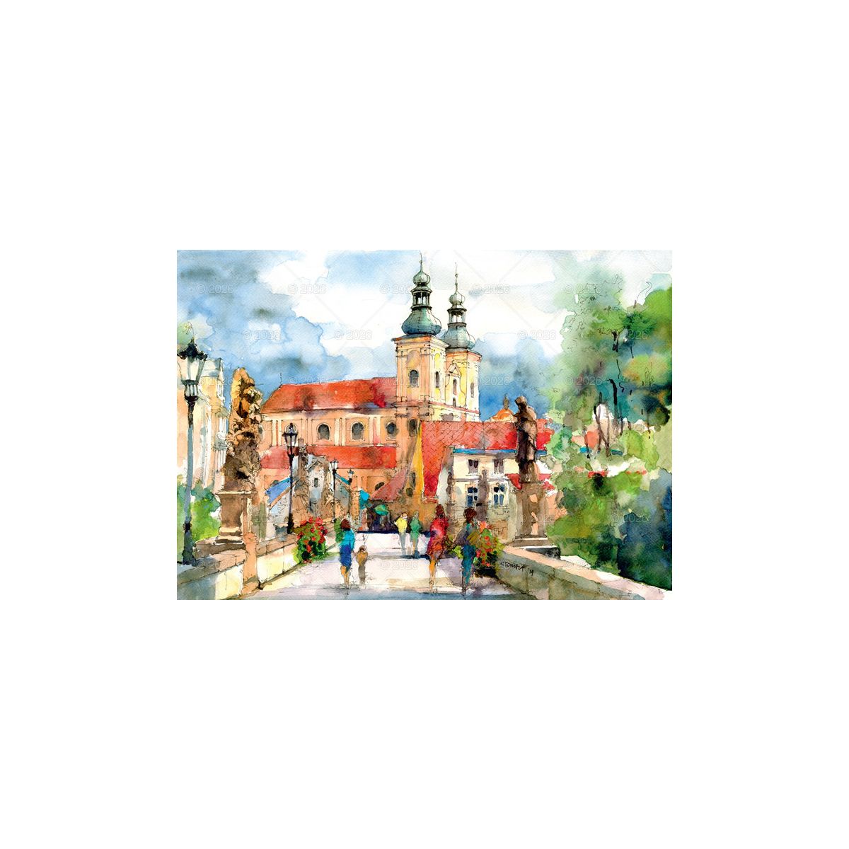 Kalendarz ścienny (401000) k:2915-377 miasta w awkareli rodzinny 2026 280mm x 400mm Lucrum (WL05)