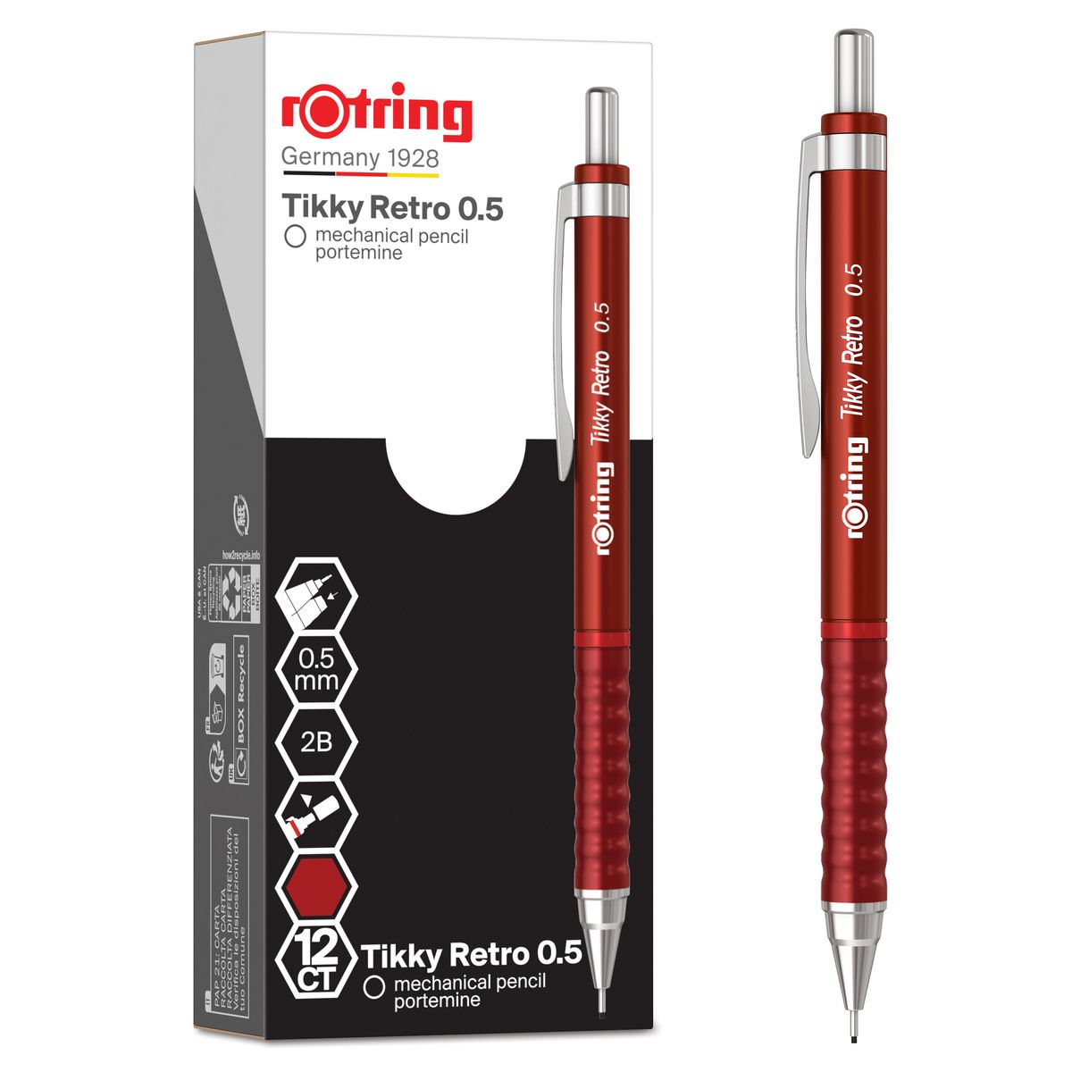 Ołówek automatyczny Rotring TIKKY RETRO RED MP 0,5 0,5mm (2202568)