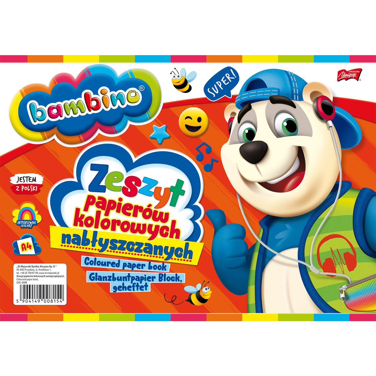 Zeszyt papierów kolorowych Bambino A4 90g 10k [mm:] 210x297 St.Majewski