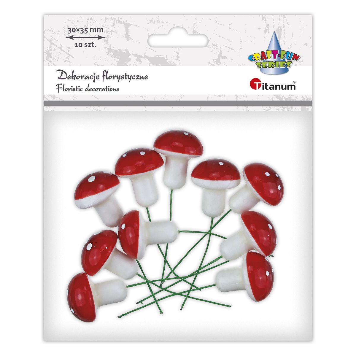 Ozdoba styropianowa Craft-Fun Series muchomor na druciku Titanum (20CR0312-63)