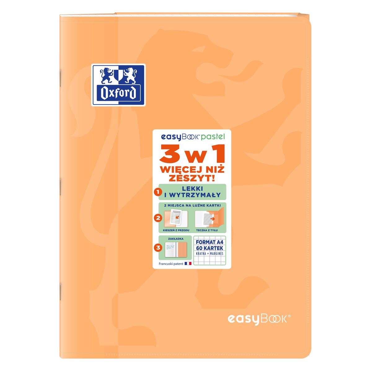 Zeszyt Oxford EASYBOOK PASTEL A4 60k. 90g krata (400161237)