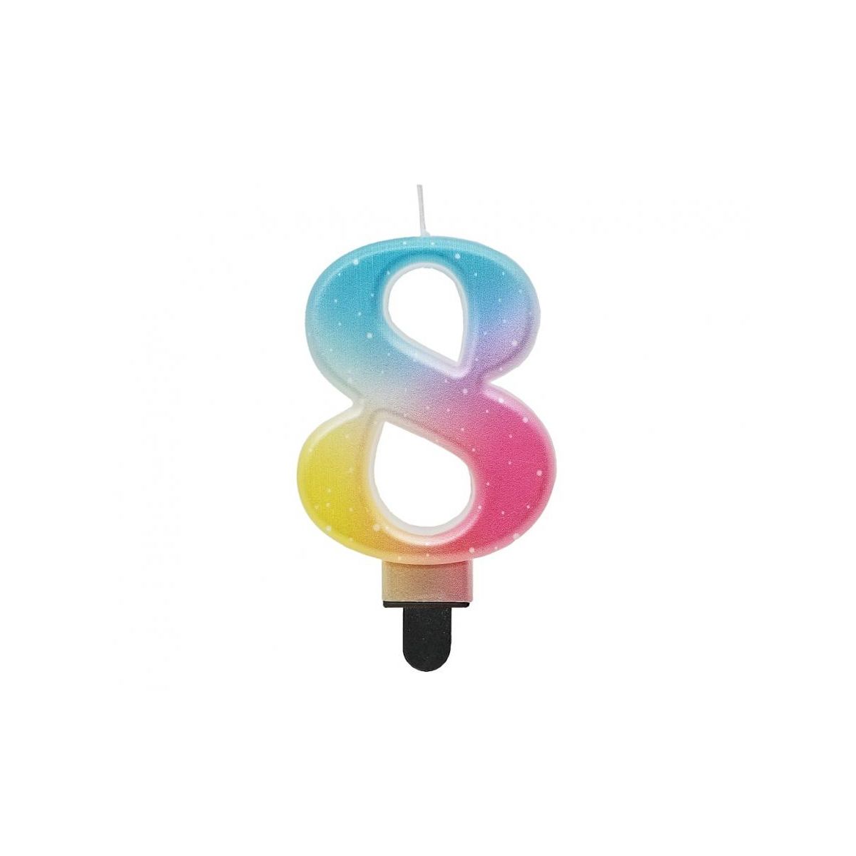 Świeczka urodzinowa cyferka 8, ombre, pastelowa, 8 cm Godan (SF-OPA8)