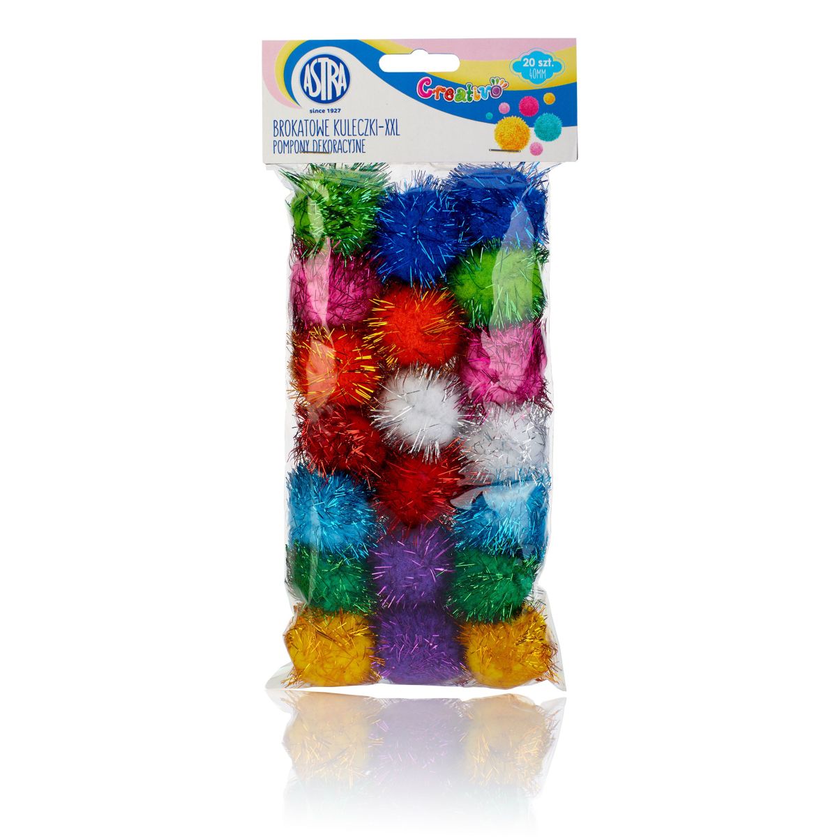 Pompony BROKATOWE mix 20 szt Astra Creativo