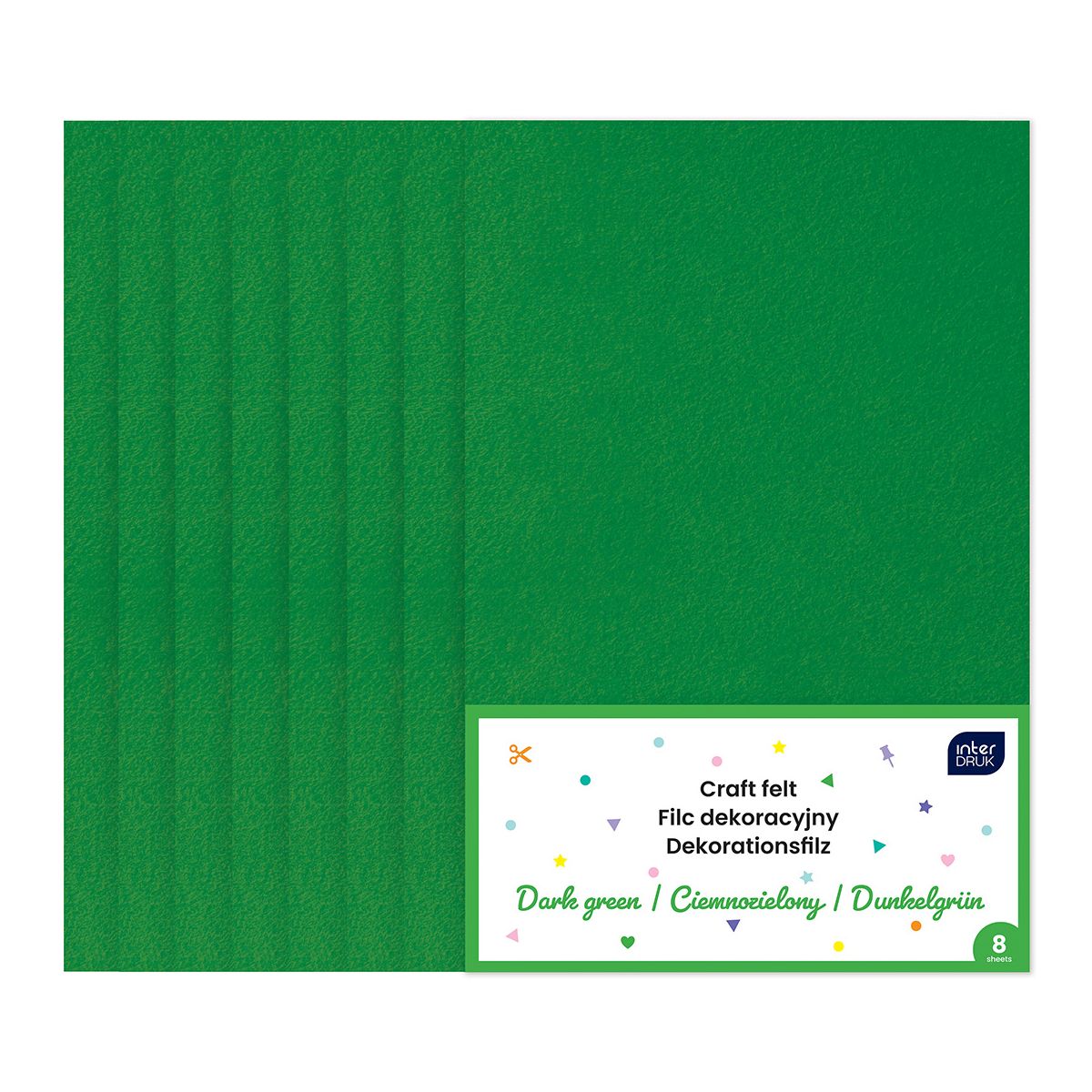 Filc kolor: Zielony 8 ark. Interdruk (IFILCCZIE)