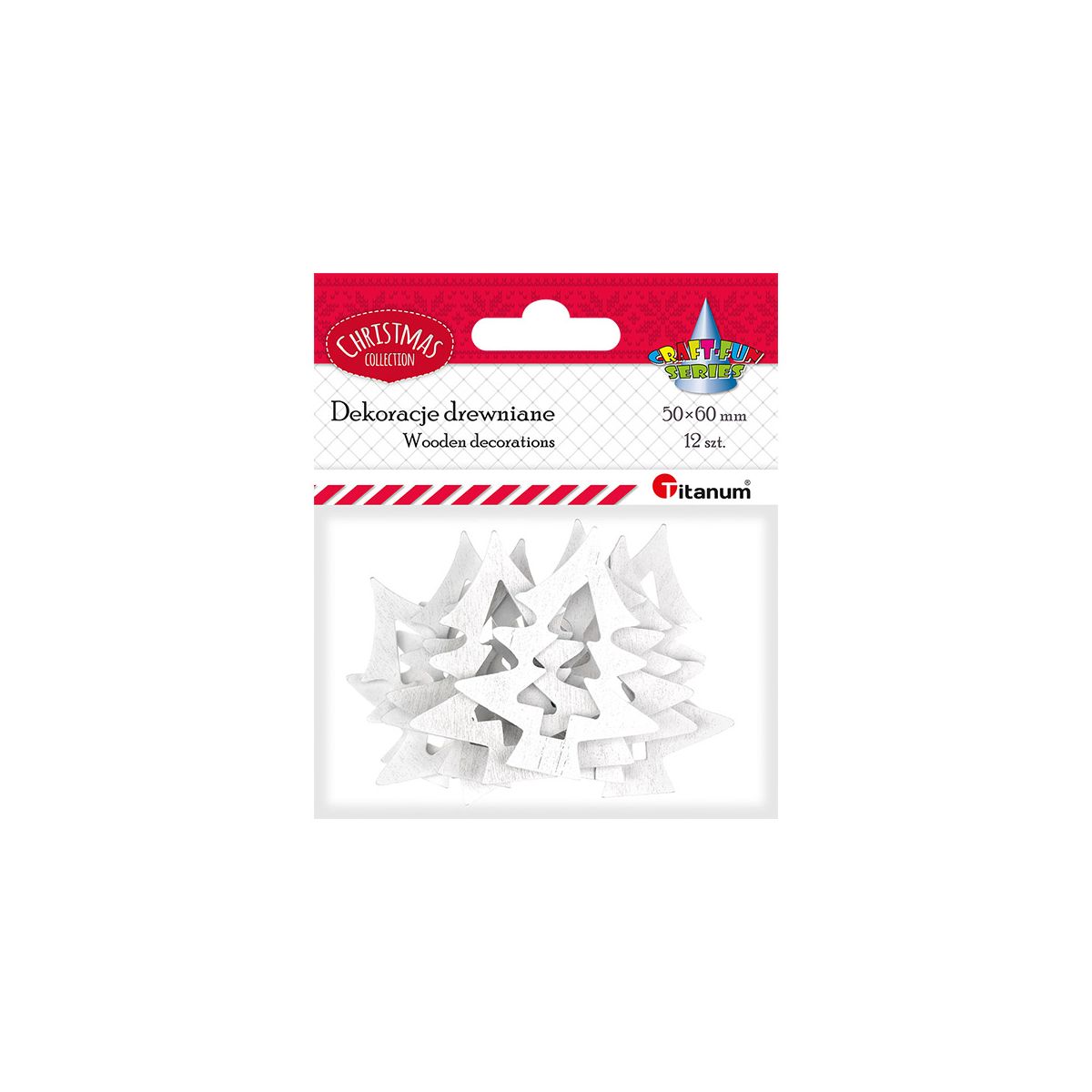 Ozdoba drewniana Craft-Fun Series Białe choinki Titanum (BJ25042701)