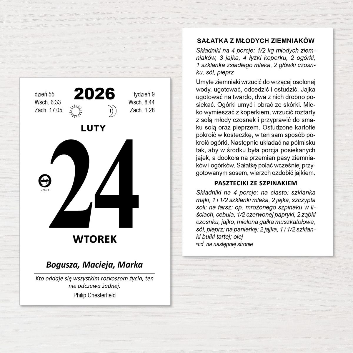 Kalendarz ścienny ZDZIERAK RODZINNYY B7 Press