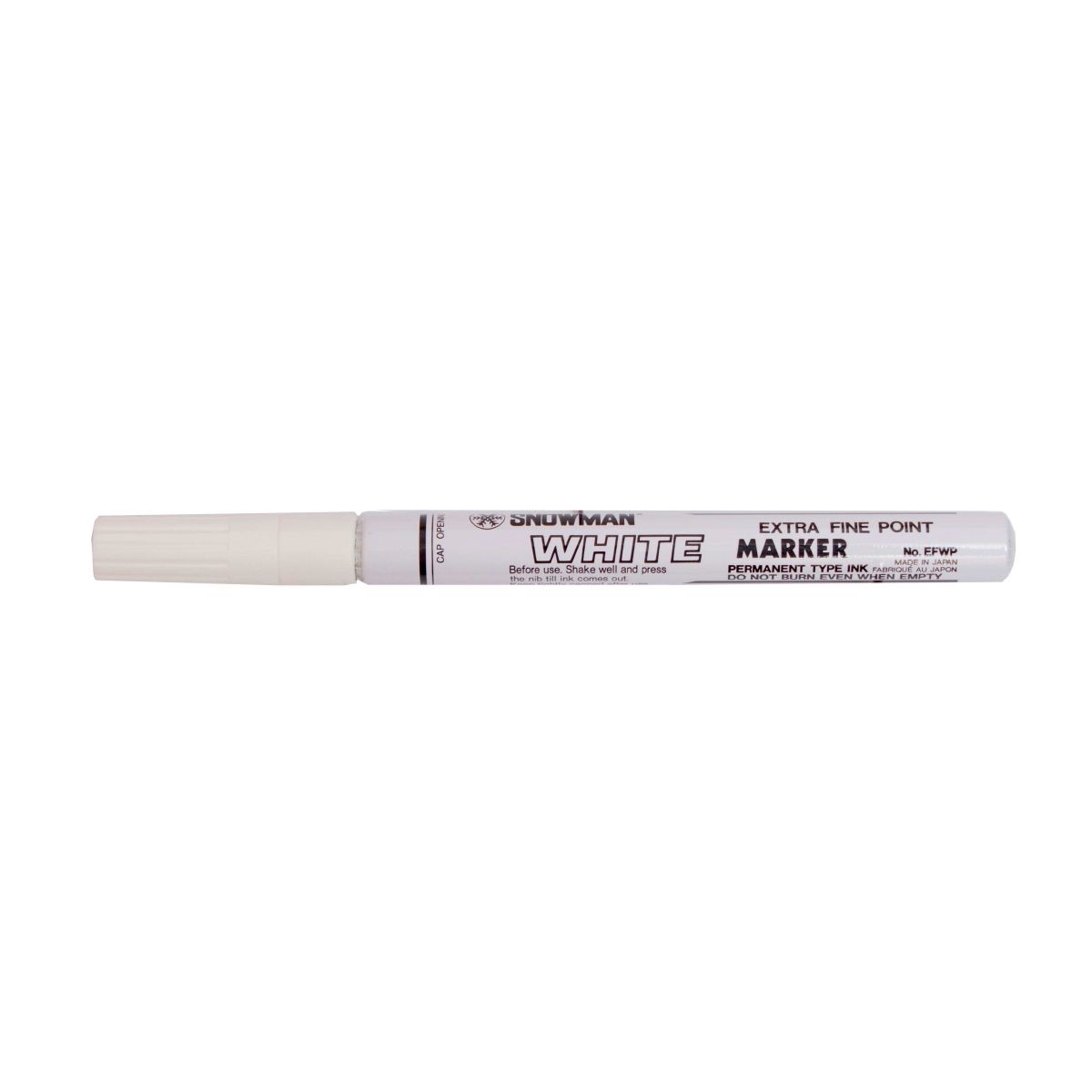 Marker olejowy Snowman cienki biały biały 0,5mm okrągła końcówka