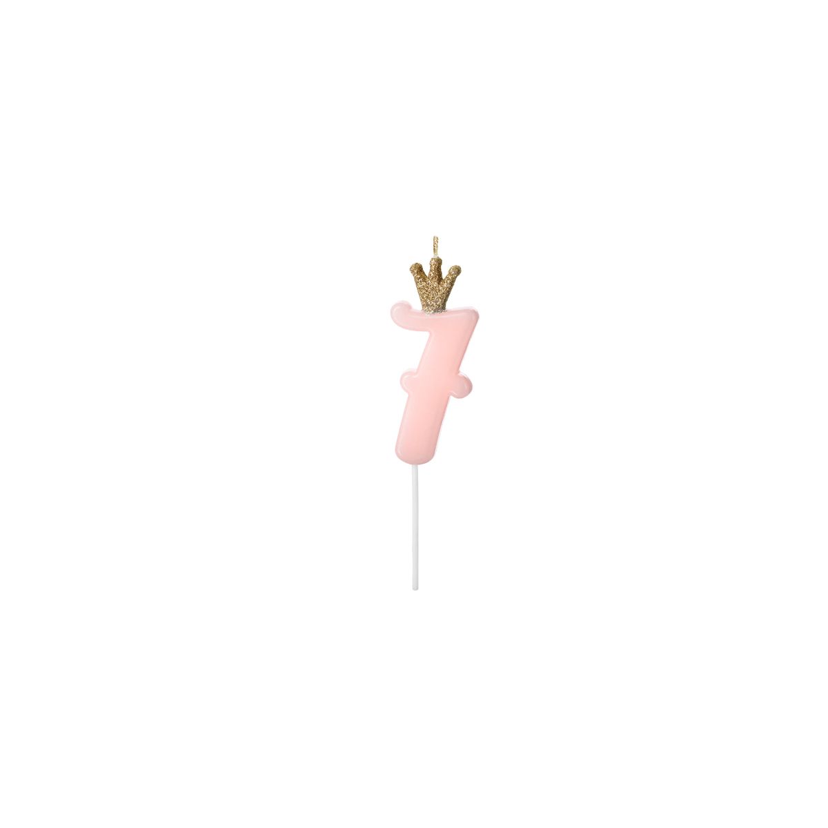 Świeczka urodzinowa Cyferka 7, jasny różowy, 9.5cm Partydeco (SCU6-7-081J)