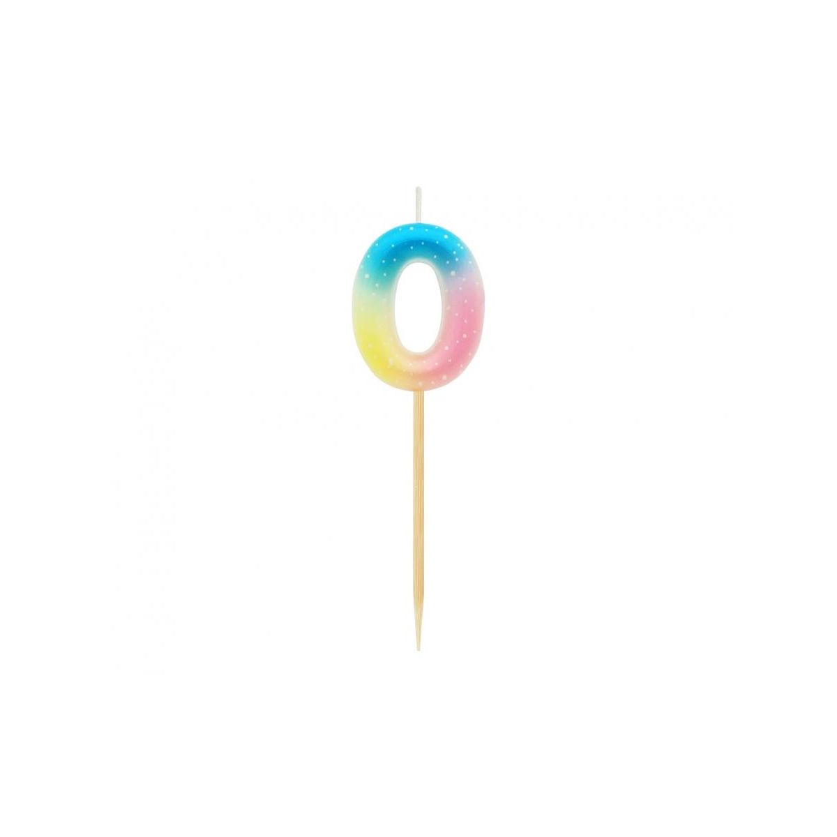 Świeczka urodzinowa piker cyferka 0, ombre, pastelowa Godan (SF-POP0)