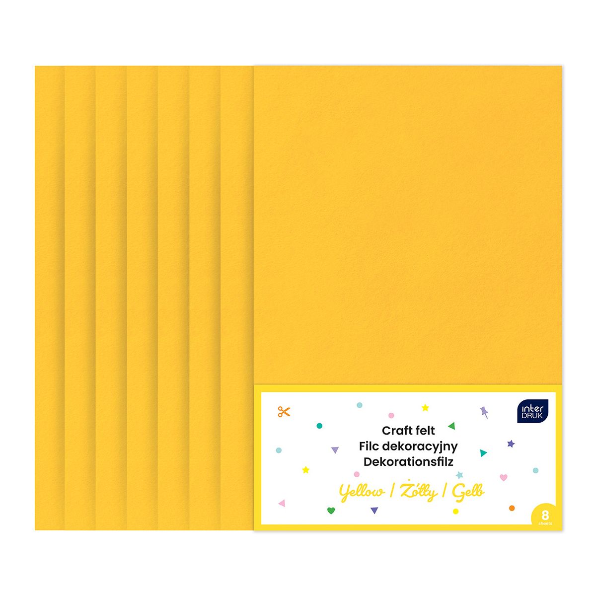 Filc kolor: żółty 8 ark. Interdruk (IFILDEKŻÓŁ)
