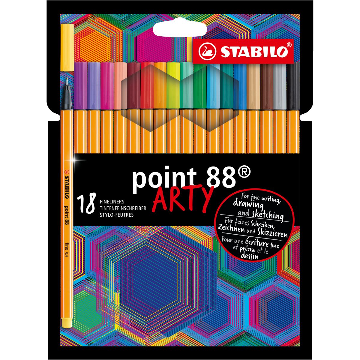 Cienkopis Stabilo point 88 ARTY mix 0,4mm 18kol. (8818)