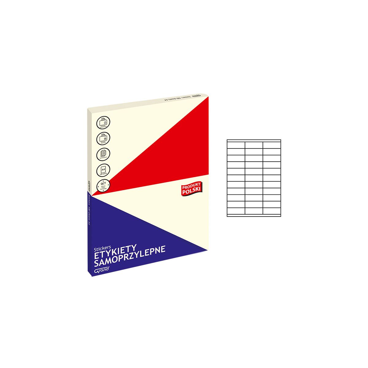 Etykieta samoprzylepna Grand A4 biały [mm:] 70x25 (008)