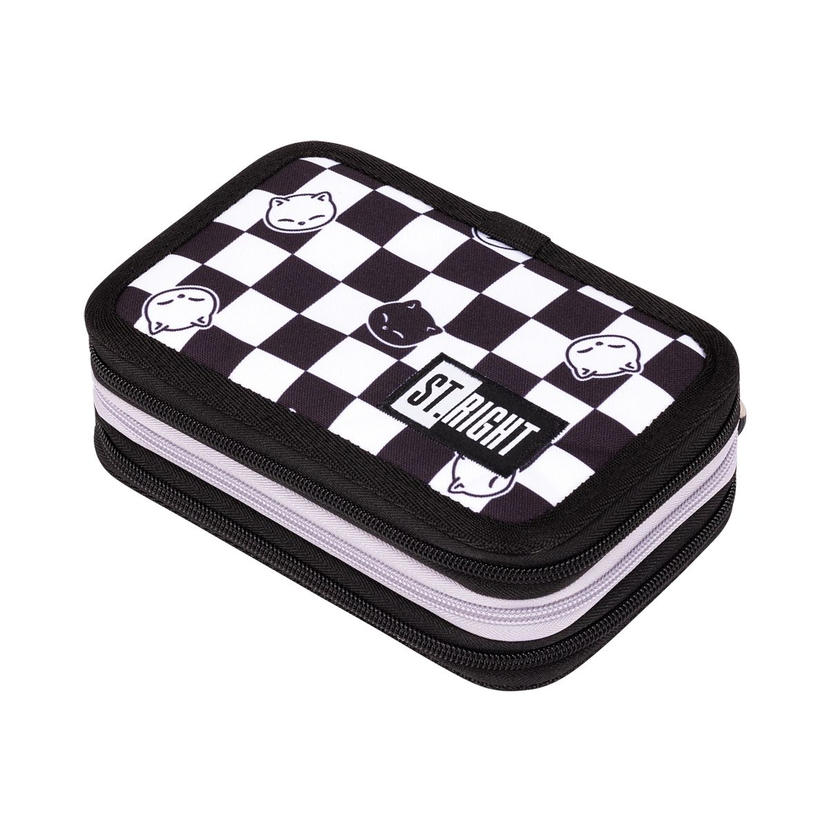 Piórnik St.right CHESS CATS POTRÓJNY PC-05 5903235664540 (Z WYPOSAŻENIEM)